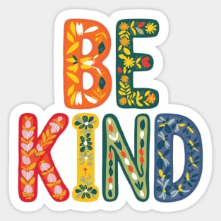 Floral Positivity Tee - Be Kind Botanical Message Tee Sticker